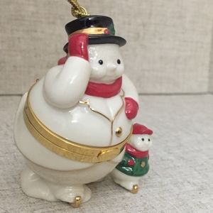 Lenox Ornament Ice Skating Snowman Box NIB